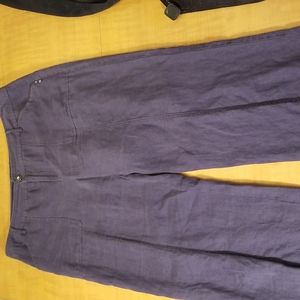 size 14 indigo blue linen pants